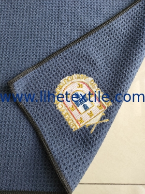 Good ventilation custom design microfibre embroidered waffle beach towel