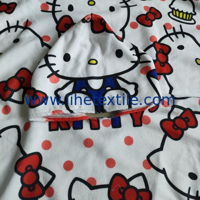 Newest Selling custom design microfiber print  poncho beach towel kids poncho beach towel