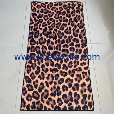 wholesale large microfiber beach towels with logo custom print  sand free beach towel leopard print beach towel