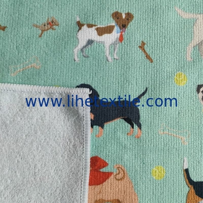 Manufacturer supply polyester sand proof ocean animal cartoon   dog pattern towel beach animal print beach towel