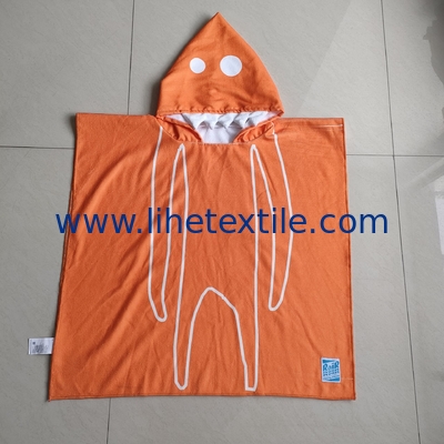 Manufacturer supply microfiber custom  poncho towel kids printing beach  poncho kids  hooded beach towel