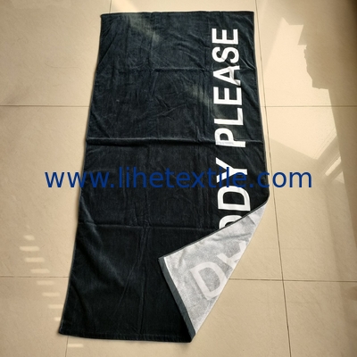 wholesale organic  100% cotton bath towels  luxury beach towel with logo custom print recycled beach towel