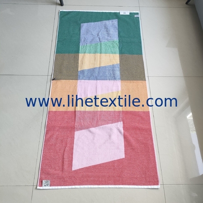 High quality cotton wholesale custom designer organic beach towel with logo beach towel yarn-dyed jacquard towel