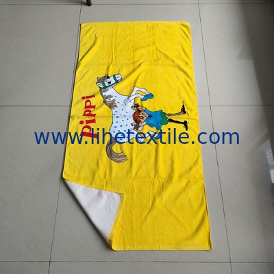 wholesale large 100% cotton summer luxury custom designer print with logo sublimation  kids beach towel