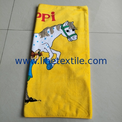 wholesale large 100% cotton summer luxury custom designer print with logo sublimation  kids beach towel