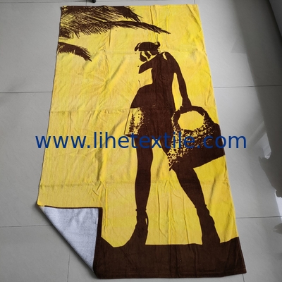 Amazon hot sale 100% cotton summer luxury custom designer print with logo sublimation oversized beach towel