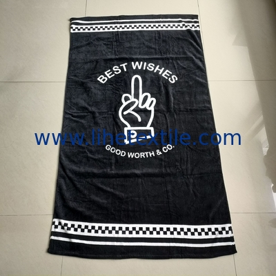 Newest Selling 100% cotton sublimation  summer luxury custom designer print with logo sand free  beach towel