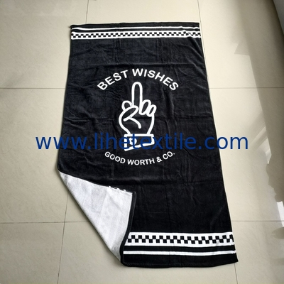 Newest Selling 100% cotton sublimation  summer luxury custom designer print with logo sand free  beach towel