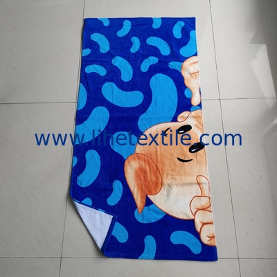 wholesale luxury 100% cotton bath towels custom print sublimation beach towels with logo biue summer towel beach