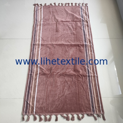 large  cotton organic quick dry beach towel custom kid beach towel with tassels designer stripe beach towel