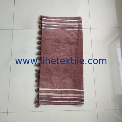 large  cotton organic quick dry beach towel custom kid beach towel with tassels designer stripe beach towel