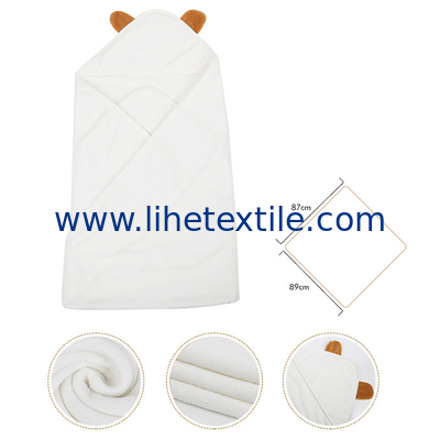 High water absorption soft fabric kids white bamboo fiber  bath towels baby wearable bath towel