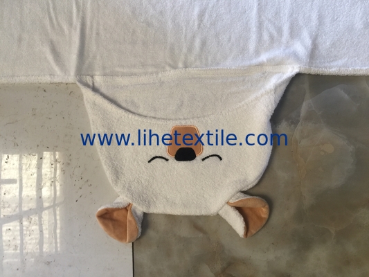 Hotsale high water absorption soft fabric kids white bamboo fiber  bath towels baby towel with hood animal