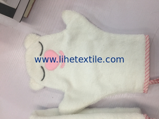Wholesale organic bamboo hooted baby bath towel large  white embroidery kids cartoon bath towel with hood