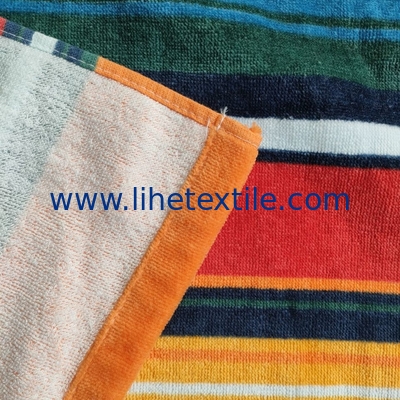 Amazon hot sale 100% cotton custom designer print with logo sublimation beach towels oversized stripe beach towel