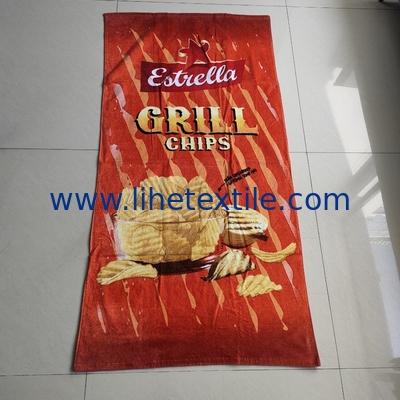 Wholesale cartoon print  large 100% cotton summer luxury custom designer print with logo sublimation kids beach towel
