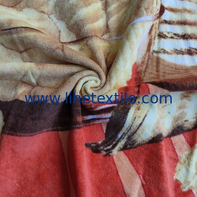 Wholesale cartoon print  large 100% cotton summer luxury custom designer print with logo sublimation kids beach towel