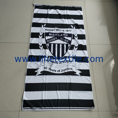 Soft fabric microfiber beach towel with logo custom print designer summer light weight stripe beach towel