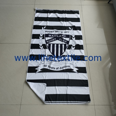 Soft fabric microfiber beach towel with logo custom print designer summer light weight stripe beach towel