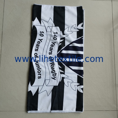 Soft fabric microfiber beach towel with logo custom print designer summer light weight stripe beach towel