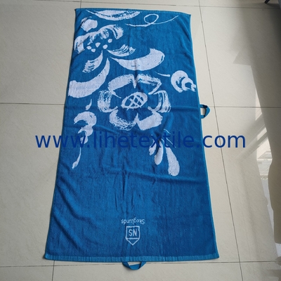 High quality cotton  jacquard design beach towel custom  flower pattern organic sublimation beach towel with logo