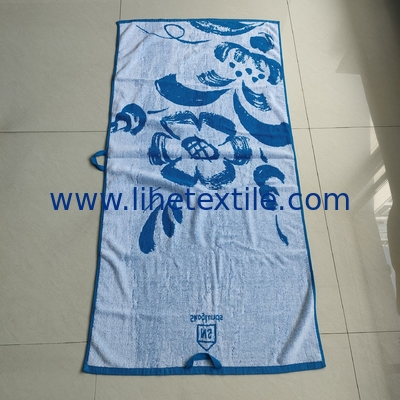 High quality cotton  jacquard design beach towel custom  flower pattern organic sublimation beach towel with logo