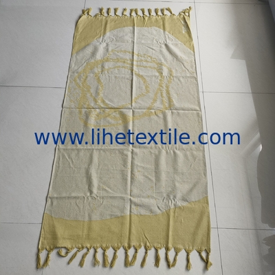 wholesale light weight beach towel polyester cotton with tassel custom oversized recycled  turkish beach towel