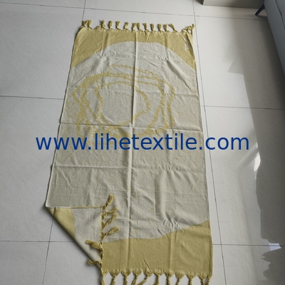 wholesale light weight beach towel polyester cotton with tassel custom oversized recycled  turkish beach towel