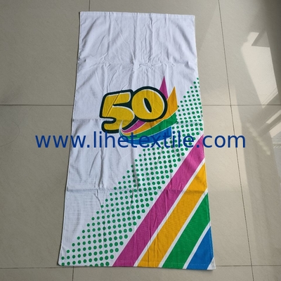 New design light weight summer beach towel with logo custom sublimation white cotton  printed beach towel