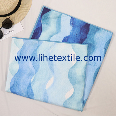 Wholesale microfiber sand free beach towel custom print blue quick dry recycled beach towel