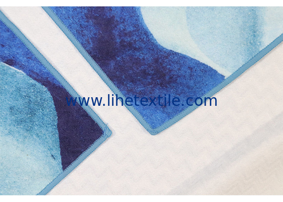 Wholesale microfiber sand free beach towel custom print blue quick dry recycled beach towel