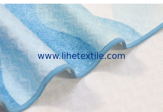 Wholesale microfiber sand free beach towel custom print blue quick dry recycled beach towel