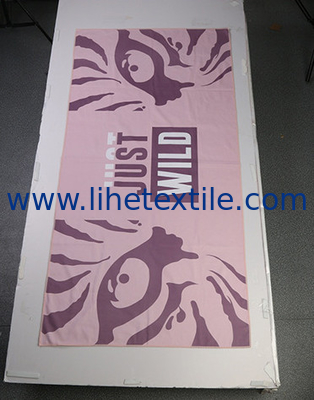 Custom Printed Logo Microfiber Towel Super Absorbent Dry Fast Soft Lightweight Sand Free Beach Towel
