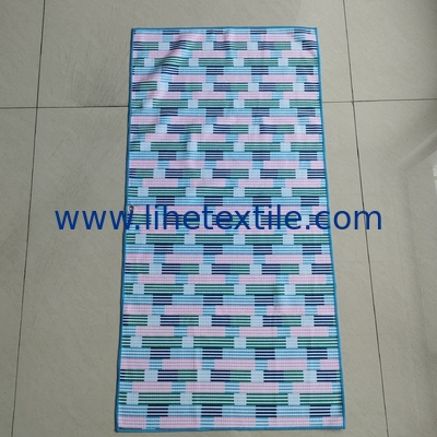 Luxury sublimation extra large recycled sand free rpet microfiber suede waffle Beach Towel Microfibre with Logo custom p