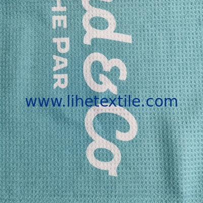 Luxury sublimation extra large recycled sand free rpet microfiber suede waffle Beach Towel Microfibre with Logo custom p