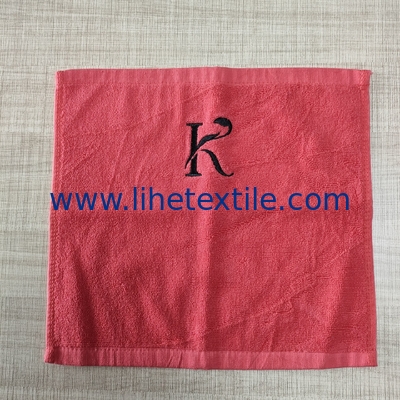China supplier 30*30cm face towel embroidered logo