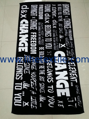 Custom Logo Letter Digital Printed Cotton Sublimation Quick Dry Sand Beach Towel