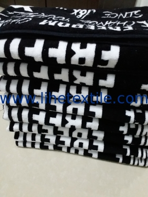 Custom Logo Letter Digital Printed Cotton Sublimation Quick Dry Sand Beach Towel