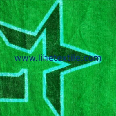 China Manufacture Green Color Organic Cotton Beach Towels With Logo Custom Print Good Quality