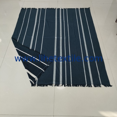 Wholesale 100% Cotton Beach Towels With Logo Custom Print Large Size Black Stripe Beach Towels