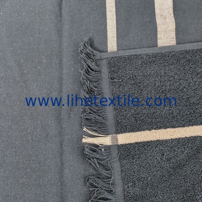 Wholesale 100% Cotton Beach Towels With Logo Custom Print Large Size Black Stripe Beach Towels