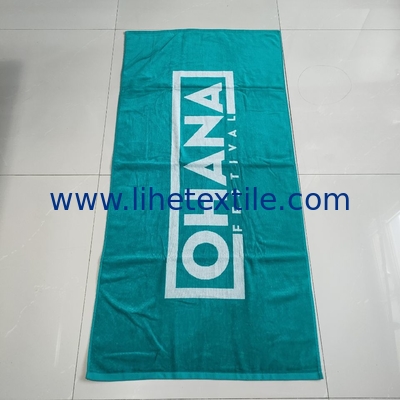 High quality 100% cotton Custom Jacquard beach towel With Logo
