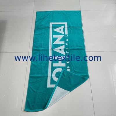 High quality 100% cotton Custom Jacquard beach towel With Logo