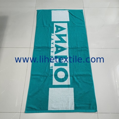 High quality 100% cotton Custom Jacquard beach towel With Logo