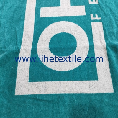 High quality 100% cotton Custom Jacquard beach towel With Logo