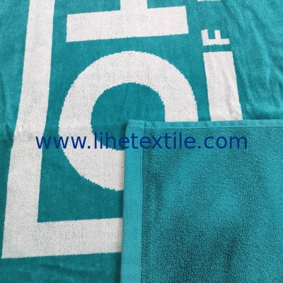 High quality 100% cotton Custom Jacquard beach towel With Logo