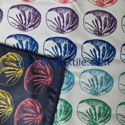 RPET plastic bottle fiber custom design double side printed recycled microfiber suede beach towel