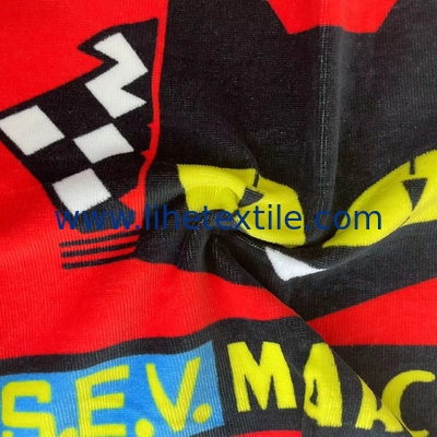 wholesale 100% cotton small MOQ soft feel high quality promotional custom digital printing cotton velour beach towel