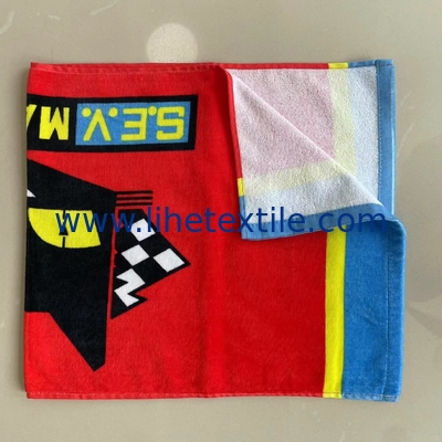 wholesale 100% cotton small MOQ soft feel high quality promotional custom digital printing cotton velour beach towel