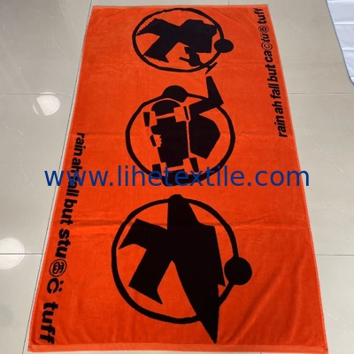 Beach towel 100% cotton terry fabric pool beach towel custom design double side jacquard towel